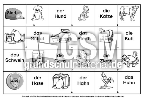 Daz Domino Tiere 7 Daz Tiere Daz Nach Themen Deutsch Daz Deutsch Als Zweitsprache Grundschulmaterial De