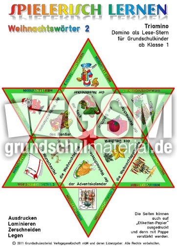 Lese Stern Weihnachtsworter 2 Lernsterne Winter Weihnachten Lernsterne Lesen Deutsch Klasse 1 Grundschulmaterial De