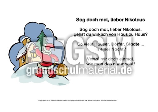 Sag Doch Mal Lieber Nikolaus Nikolausgedichte Gedichte