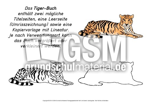 Mini Buch Tiger 2 Lapbook Tiger Lapbooks Tiere Hus Klasse 2 Grundschulmaterial De