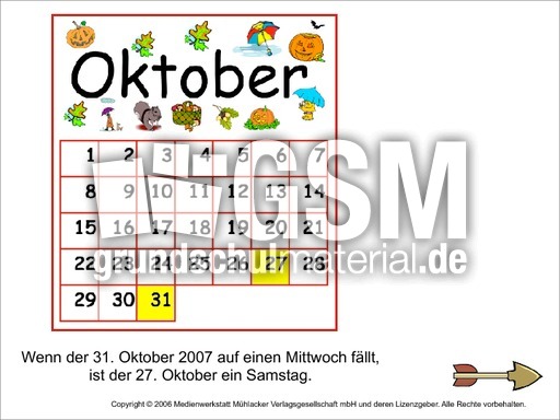 Kalender-3 - Orientierung am Kalender - Computerübungen ...