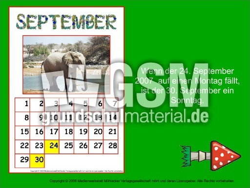 Kalender-4 - Orientierung am Kalender - Computerübungen ...