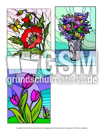 Ausmalbild Blumen Mosaik Beispiele Ausmalbilder Mosaik Blumen Fruhling Jahreszeiten Hus Klasse 3 Grundschulmaterial De