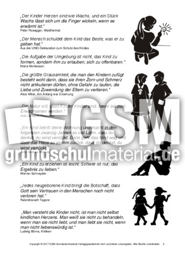 Zitate über Kinder Sw Muttertag Lesetexte Frühling Die