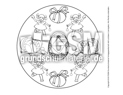 10-Ostermandalas-B - Ostern-Mandalas - Bildende Kunst - Material Klasse 1 - Grundschulmaterial.de