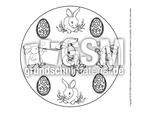 Ostermandala 3 Ostern Mandalas Bildende Kunst Material Klasse 1 Grundschulmaterial De