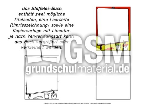 Mini Buch Staffelei Mini Bucher Verschiedenes Lapbook Vorlagen Material Klasse 2 Grundschulmaterial De