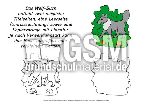 Mini Buch Wolf 2 Minibucher Tiere Lapbook Vorlagen Material Klasse 2 Grundschulmaterial De