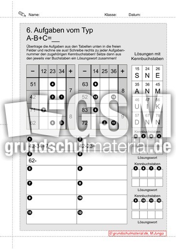 Zr 100 Vernetztes Rechnen Plus Und Minus 7 Addition Subtraktion Vernetztes Rechnen Arbeitsblatter Mathe Klasse 2 Grundschulmaterial De