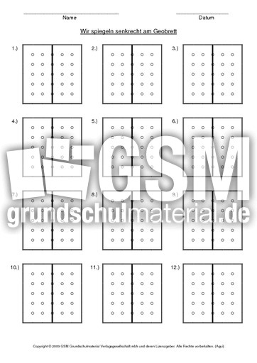 Geobrett Vorlage senkrecht - Geobrett - Geometrie - Mathe ...