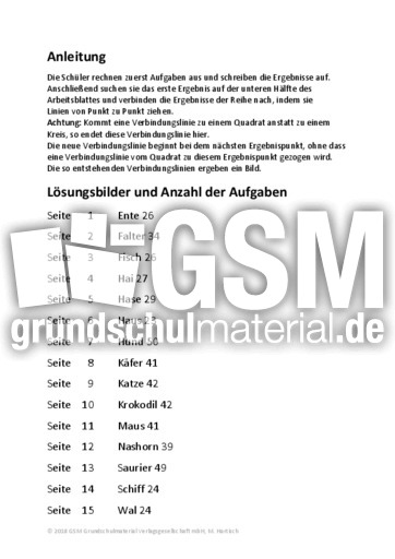 Plus Minusaufgaben 3 Punkte Verbinden Spielerisch Rechnen Mathe Klasse 3 Grundschulmaterial De