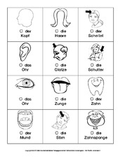 Korperteile Arbeitsblatt In Der Grundschule Daz Korperteile Daz Nach Themen Deutsch Daz Deutsch Als Zweitsprache Grundschulmaterial De